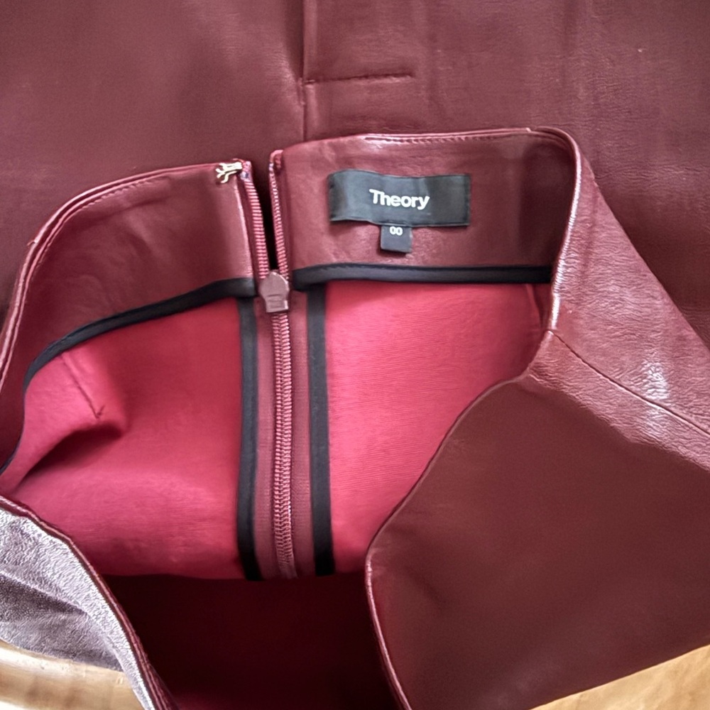 Theory Burgundy Pencil Skirt